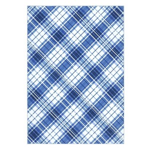 Washable Modern Plaid Living Room Rugs, Geometric Checkered Soft Bedroom Carpet, Non Slip Large Dining Room Rugs - 1 of 4
