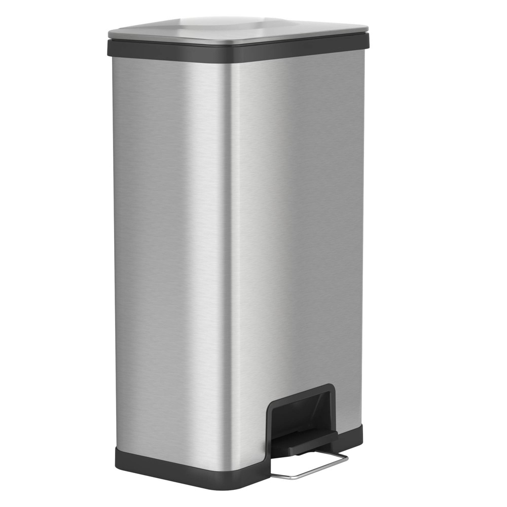 18gal AirStep Feather Light Stainless Steel Step Trash Can - Halo