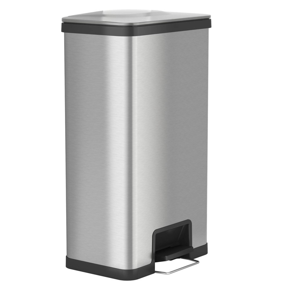 halo quality 18gal AirStep Feather Light Stainless Steel Step Trash Can