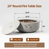 BAOURE 24" Grey Round Propane Fire Pit Bowl, 50,000 BTU Portable Gas Fire Pit with Convertible Lid for Outdoor Patio & Deck - 3 of 4