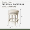Maven Lane Pullman Backless Swivel Fabric Counter Height Bar Stool - 4 of 4
