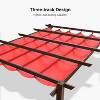 PURPLE LEAF Outdoor Metal Pergola with Retractable Canopy Patio Shade Cover for Garden Pool Yard Brown Aluminum Frame - 2 of 4