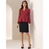 Allegra K Women's Vintage Ruffle Hem Belted Notched Lapel Office Work Blazers - 4 of 4