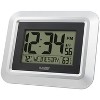 La Crosse Technology® Atomic Digital Wall Clock with Indoor/Outdoor Temperature in Silver - image 2 of 4