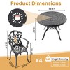 5-Piece Cast Aluminum Outdoor Dining Set with Beige Cushions, Round Table & Ergonomic Chairs - for Patio, Backyard - 4 of 4