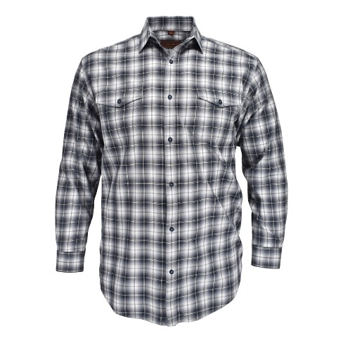 Falcon Bay Men's Cotton Works Two Pocket Sport Shirt | Black 2x Big ...