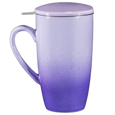 Matte Ceramic Coffee Mug, Tea Cup 14 oz, Dishwasher and Microwave Safe,  Purple