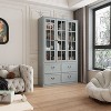 Famapy 47.2"W Organizer Glass Doors Display Cabinet  Organizer Pantry Gray - 2 of 4