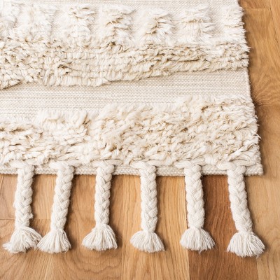 Ivory Elegance Hand-Knotted Wool 6' x 9' Area Rug