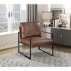 NicBex Faux Leather Accent Chair,Upholstered Living Room Chairs with Mid-Height Backrest and Metal Frame,Accent Chairs for Living Room - 2 of 4