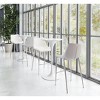 Zuo Modern Magnus Barstool Set of 2, 43" White Faux Leather Seat with Silver Stainless Steel Frame, Modern Style - 2 of 4