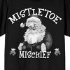 Team Naughty Mistletoe Mischief Crew Neck Short Sleeve Black Adult T-shirt - 2 of 3