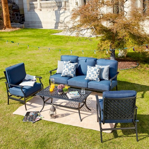 4pc Outdoor Patio Seating Set, Outdoor Patio Couches And Chairs