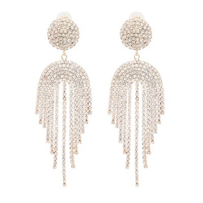 SOHI Women's Silver  Bling Cluster Drop Earrings