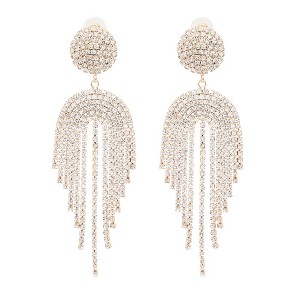 SOHI Women's Silver  Bling Cluster Drop Earrings - 1 of 3