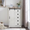 5 Drawers Dresser For Bedroom, Farmhouse Modern Tall Dresser With Sliding Barn Door, Storage Organizer Dresser For Living Room,Bedroom - 2 of 4