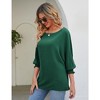 Womens Shirt Round Neck Puff Sleeve Tops 2025 Summer Loose Balloon Sleeve Work Office Blouse for Women - 3 of 4