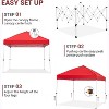 10x10ft Easy Pop-Up Canopy, Commercial Pop-Up Gazebo Tent, Waterproof Outdoor Screen Tent with Mesh Mosquito Netting Side Walls for Parties, Camping - 2 of 4