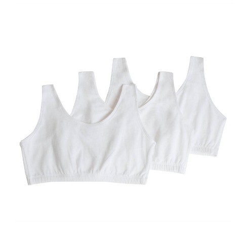 Fruit of the Loom Women's Tank Style Cotton Sports Bra 3-Pack  White/White/White 46