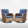 POCASSY Wicker Swivel Rocking Chairs, Oversized Rocker Patio Chairs Set Rattan Glider Chairs for Outdoor Porch Deck Backyard - 3 of 4