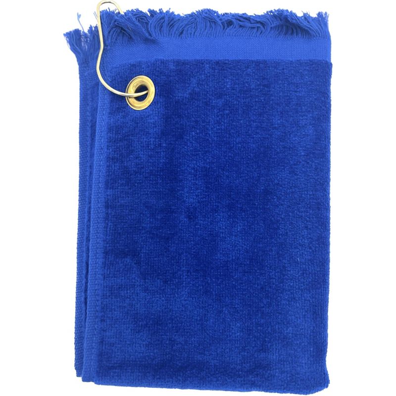 TowelSoft Premium Fringed 100% Cotton Terry Velour Golf Towel with Corner Hook &Grommet Placement, 2 of 6