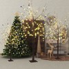 Hooseng LED Lighted Birch Tree Set of 3, with Warm White Lights, 3 Pieces Artificial X-Mas Tree Set with Decors for both Indoor and Outdoor - 3 of 4