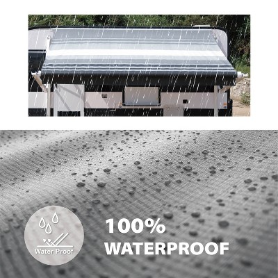 Black Fade Vinyl RV Awning Replacement Fabric, 13 x 8 ft