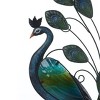 LuxenHome Blue and Green Peacock Metal and Glass Wall Decor, Indoor and Outdoor Decor.. - 3 of 4