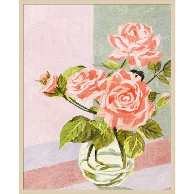 Melissa Wang Douces Roses I Framed Graphic Art Print in Natural Wood