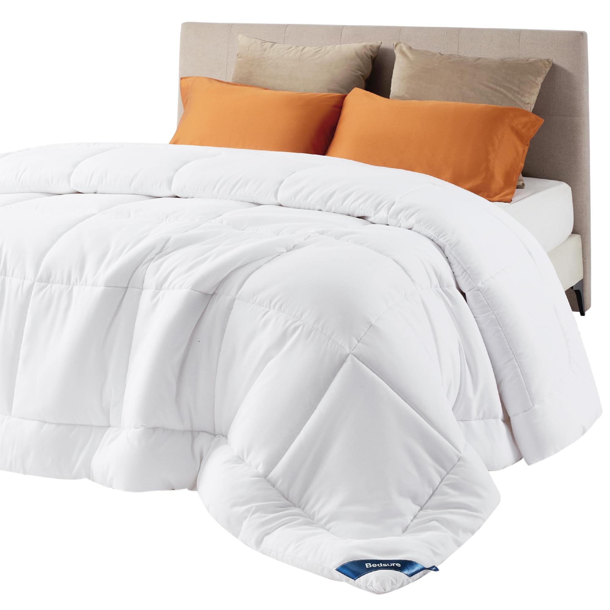 Bedsure Comforter Duvet Insert - Quilted Comforters Queen Size, All Season Duvet, Down Alternative Bedding, with 8 Tabs, Gifts for Women/Men, White,Qu