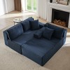 Aukfa 5-Seat L-Shaped Corduroy Sectional Sofa with 5 Pillows, No-Assembly Cloud Couch, High-Density Sponge, Perfect for Apartments - 4 of 4