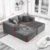 73.6" Corduroy Cloud Modular Sectional Sofa Bed with Double Chaise - 2 of 4