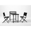 DOMETOUR 3PCS Patio Bistro Set, Patio Set of Foldable Patio Table and Chairs,Outdoor Patio Furniture Sets,Black - 2 of 4