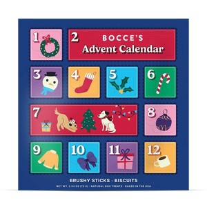 Bocce's Bakery Advent Calendar Variety Pack Flavor Dental, Hard and Crunchy Dog Treats - 2.54oz - 1 of 3