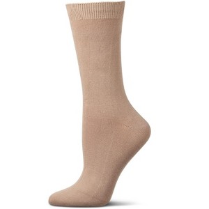 Memoi Women's Flat-Knit Bamboo Blend Crew Socks - 1 of 4