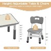 Kids Table and 6 Chairs Set, Height Adjustable Toddler Table and Chair Set, Children Multi-Activity Table for 6, Kids Study Table for Ages 2-8 - 2 of 4