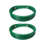 Apache 98128010 1.5" Diameter 20' Long PVC Flexible Style G Pool Sump-Pump Garden Suction/Discharge Hose w/ Aluminum Pin Lug Fittings, Green (2 Pack)