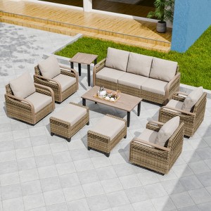 EAGLE PEAK Wicker Outdoor Patio Conversation Set - 1 of 4