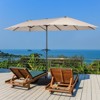 Tangkula 15FT Double-Sided Twin Patio Umbrella with Base Extra-Large Market Umbrella - 2 of 4