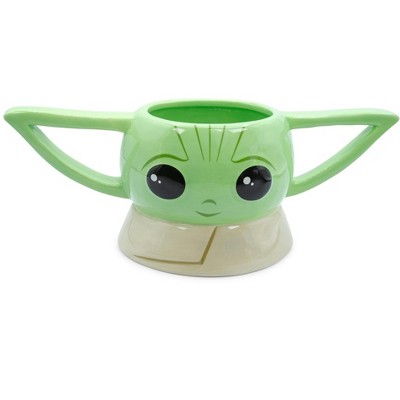 Silver Buffalo Star Wars: The Mandalorian Grogu Snack Time Ceramic Soup  Mug | 24 Ounces