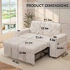 Dyonery 65" Loveseat Sleeper Sofa w/Pull-Out Bed  Chenille 3-in-1 Convertible, Reclining Backrest, USB Ports, Side Table, Storage Armrests - 3 of 4