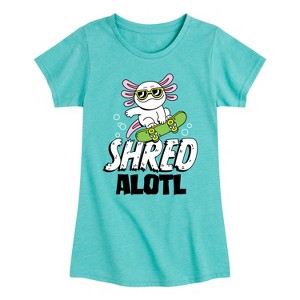 Girls' - Instant Message - Shred Alotl Fitted Short Sleeve Graphic T-Shirt - 1 of 4