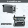 Costway 50 QT Rotomolded Cooler Portable Ice Chest Ice Retention for 5-7 Days Charcoal/Tan - 3 of 4
