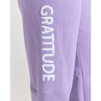 Samii Ryan | Mantra Gratitude Sweatpants, Purple, Large, 4