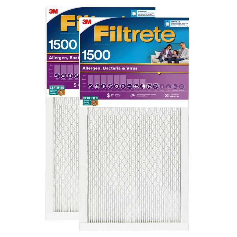 Filtrete 2pk Allergen Bacteria and Virus Air Filter 1500 MPR, 3 of 8
