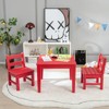 Infans 3PCS Kids Table & 2 Chairs Set Outdoor Heavy-Duty All-Weather Activity Table Set Red - 4 of 4