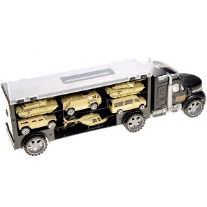 AZ  Import Military Transport Car Carrier With 6 Army Cars - 1 of 4