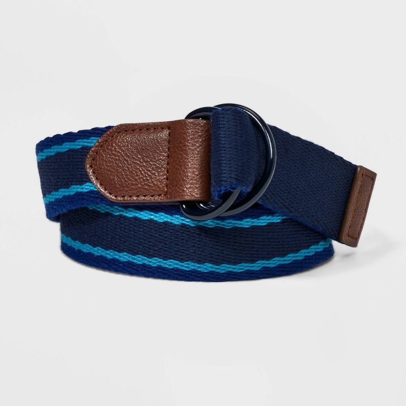 Boys' Reversible Striped Belt - art class™ Blue, 1 of 6