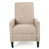 Linen Fabric Push Back Recliner Chair with Birch Wood Legs and Minimalist Design - 2 of 4