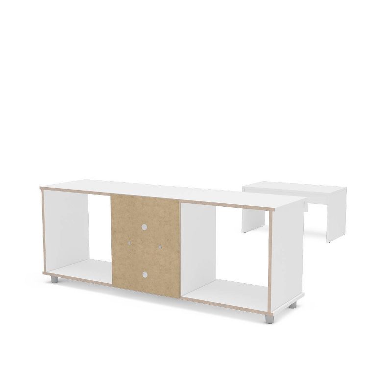 Polifurniture 2pc Living Room Set with TV Stand and Coffee Table White, 3 of 9